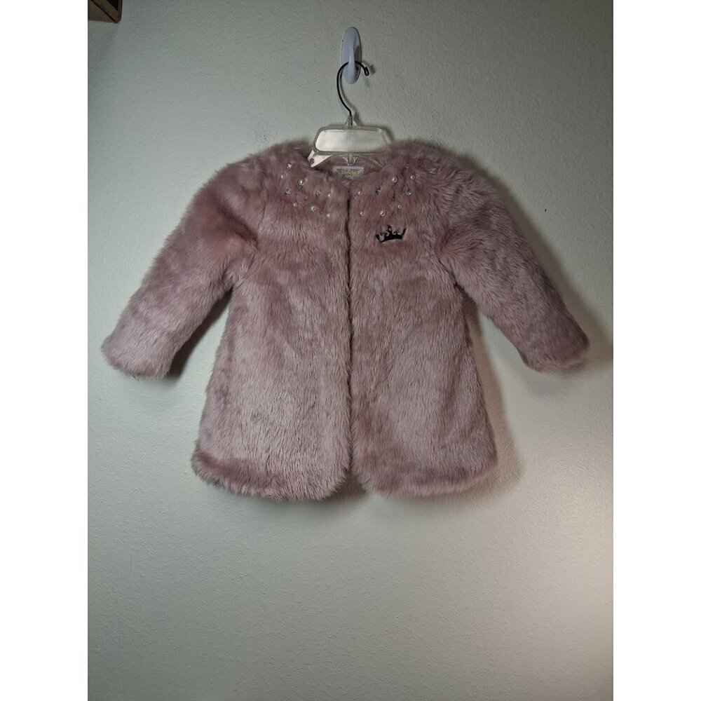 Disney Princess Faux Fur Winter Coat Pink Fancy Girls Size 3 - Picture 1 of 7